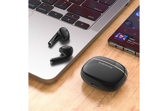 Наушники вакуумные беспроводные BOROFONE BW30 Cheerful true wireless BT headset Bluetooth (серый)