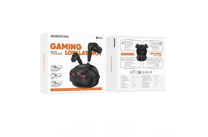 Наушники вакуумные беспроводные BOROFONE BW57 Mecha  true wireless BT headset Bluetooth (черный)