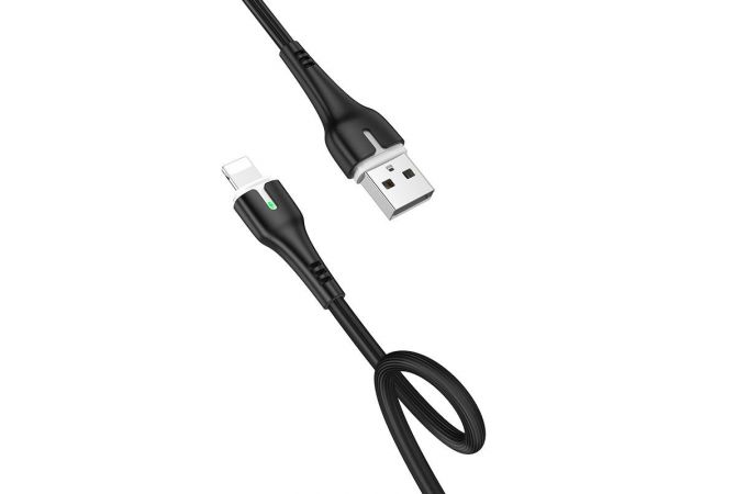 Кабель USB - Lightning HOCO X45, 2,4A (черный) 1м (LED индикатор)