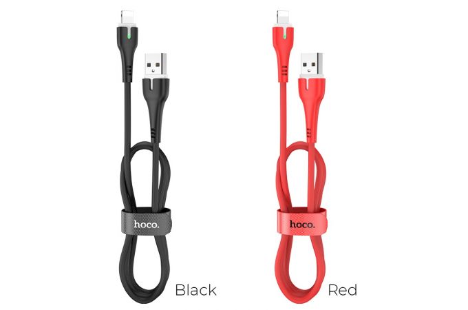 Кабель USB - Lightning HOCO X45, 2,4A (черный) 1м (LED индикатор)