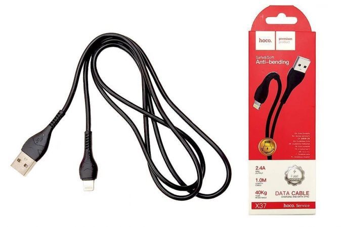 Кабель USB - Lightning HOCO X37, 2,4A (черный) 1м