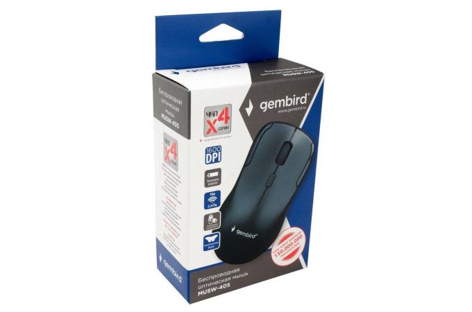 Мышь беспроводная Gembird MUSW-405 (черный)