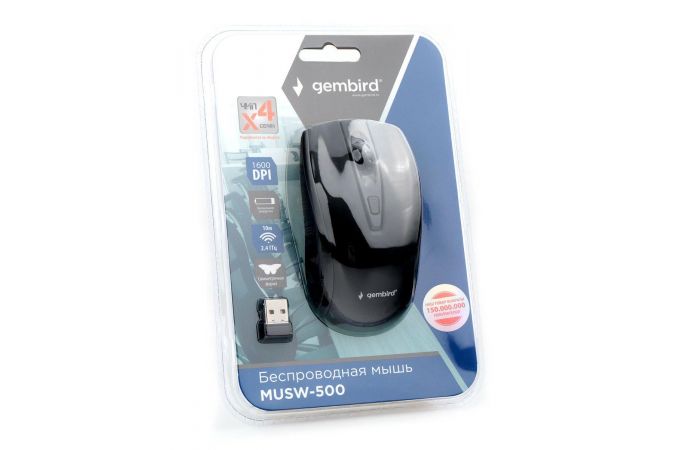 Мышь беспроводная Gembird MUSW-500 (черный)