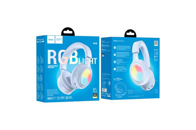 Наушники мониторные беспроводные HOCO W48 Focus BT headphones Bluetooth (синий)