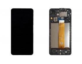 Дисплей для Samsung A022G Galaxy A02 Black (черный) в сборе с тачскрином + рамка 100%