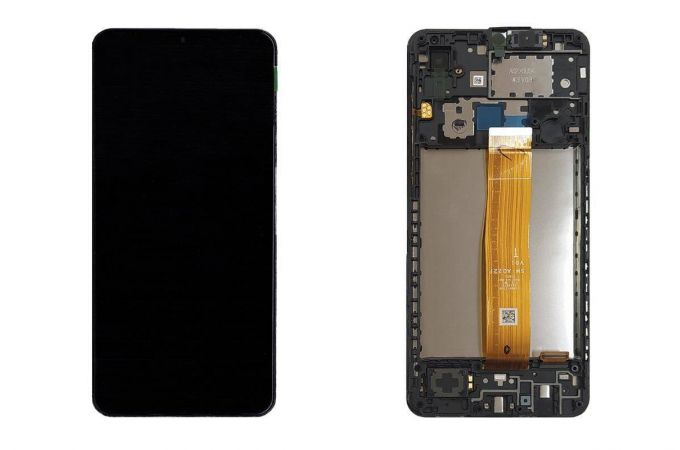 Дисплей для Samsung A022G Galaxy A02 Black (черный) в сборе с тачскрином + рамка 100%