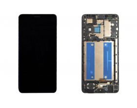 Дисплей для Samsung A013F Galaxy A01 Core Black (черный) в сборе с тачскрином + рамка 100%