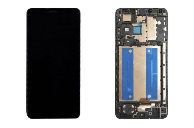 Дисплей для Samsung A013F Galaxy A01 Core Black (черный) в сборе с тачскрином + рамка 100%