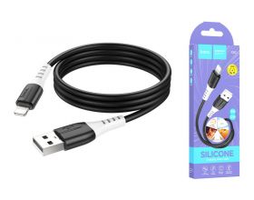 Кабель USB - Lightning HOCO X82, 2,4A (черный) 1м силиконовый