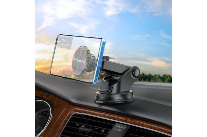 Держатель автомобильный для телефона HOCO CA98 City center console magnetic In-car holder черный