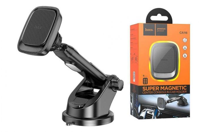 Держатель автомобильный для телефона HOCO CA116 Blue Shark center console magnetic In-car holder черный
