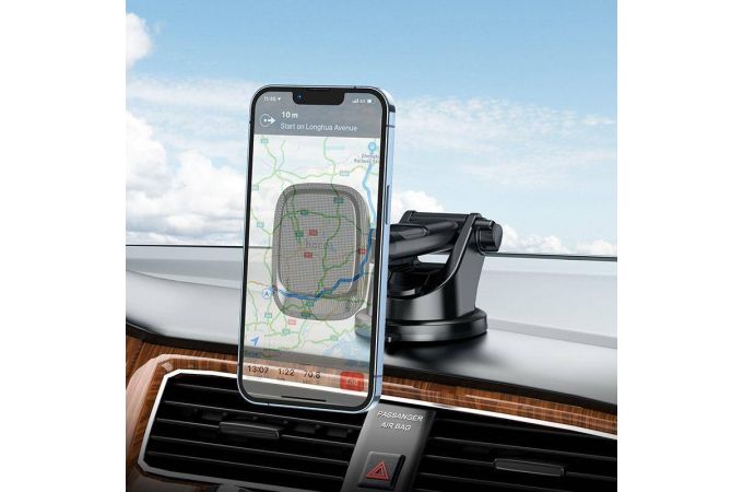 Держатель автомобильный для телефона HOCO CA116 Blue Shark center console magnetic In-car holder черный