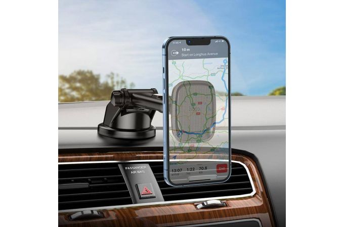 Держатель автомобильный для телефона HOCO CA116 Blue Shark center console magnetic In-car holder черный