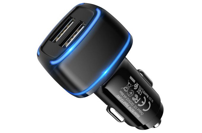 Автомобильное зарядное устройство АЗУ 2USB BOROFONE BZ14 Max power 2400 mAh (черный)