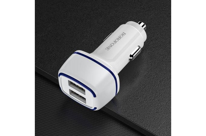 Автомобильное зарядное устройство АЗУ 2USB BOROFONE BZ14 Max power 2400 mAh (белый)