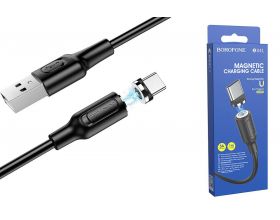 Кабель USB - USB Type-C BOROFONE BX41, 3A (черный) 1м (магнитный)