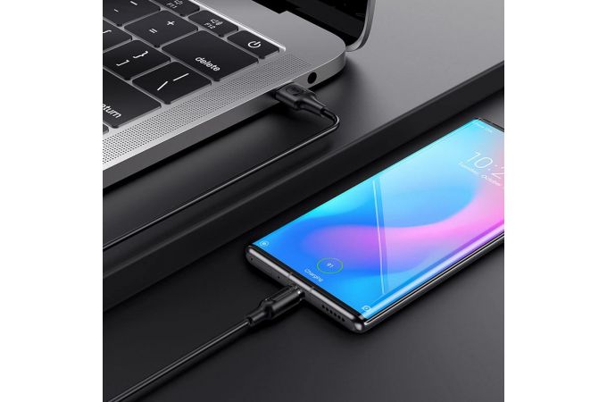 Кабель USB - USB Type-C BOROFONE BX41, 3A (черный) 1м (магнитный)