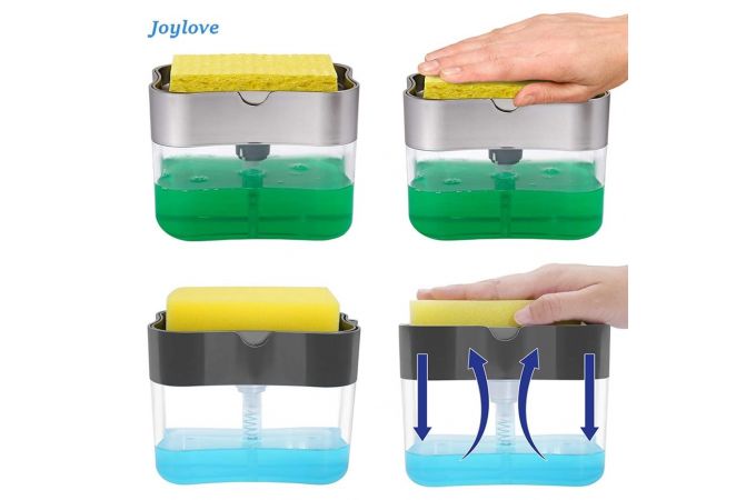 Дозатор для средства с губкой Soap Pump Sponge Caddy