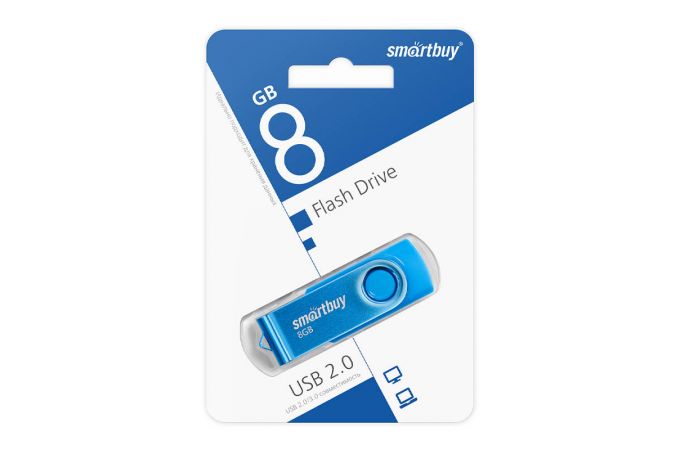 Флешка USB 2.0 SmartBuy 8GB Twist Blue (SB008GB2TWB)