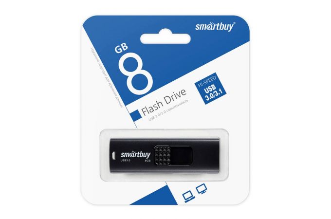 Флешка USB 3.0 SmartBuy 8GB Fashion Black (SB008GB3FSK)