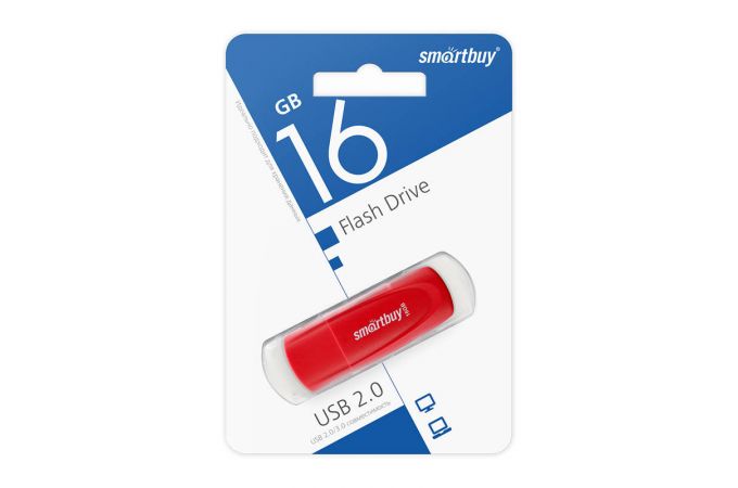 Флешка USB 2.0 SmartBuy Scout Red 16GB (SB016GB2SCR)