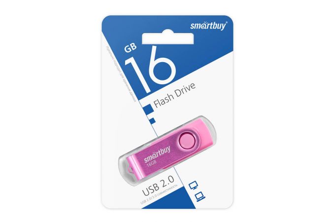 Флешка USB 2.0 SmartBuy Twist Pink 16GB (SB016GB2TWP)