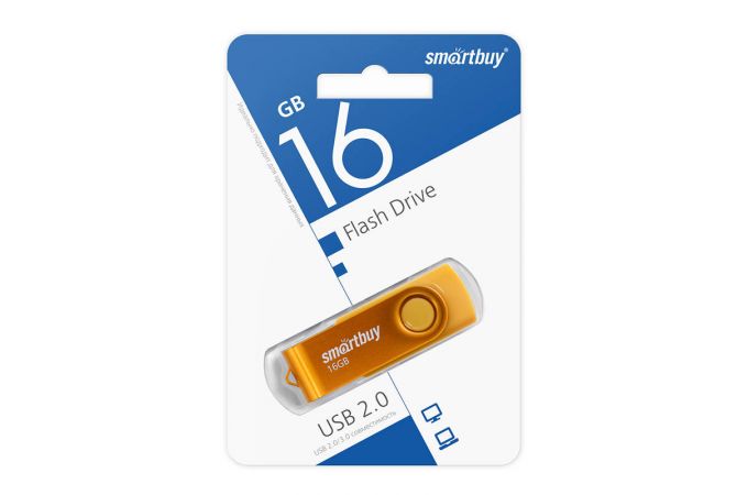 Флешка USB 2.0 SmartBuy Twist Yellow 16GB (SB016GB2TWY)