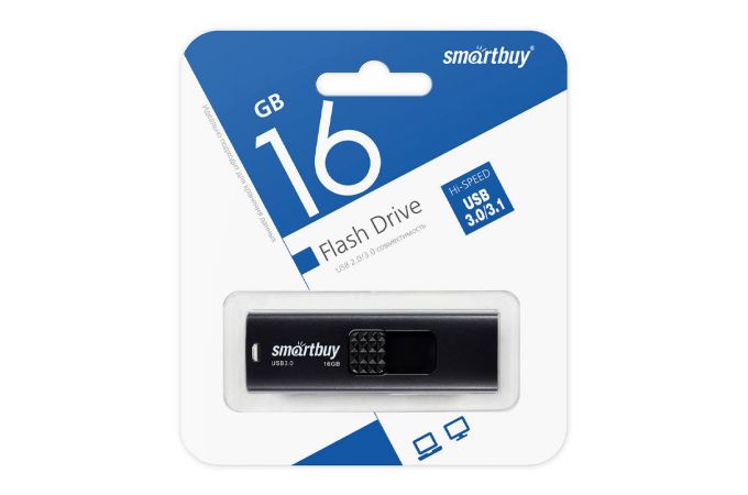 Флешка USB 3.0 SmartBuy Fashion Black 16GB (SB016GB3FSK)