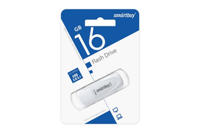 Флешка USB 3.0/3.1 Smartbuy Scout White 16GB (SB016GB3SCW)