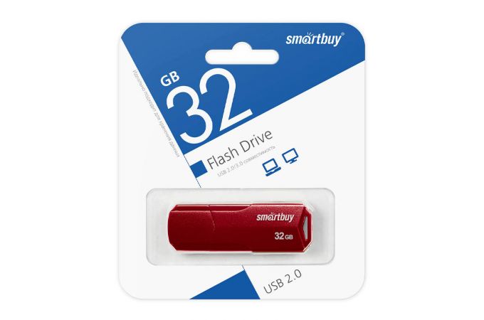 Флешка USB 2.0 SmartBuy CLUE Burgundy 32GB (SB32GBCLU-BG)