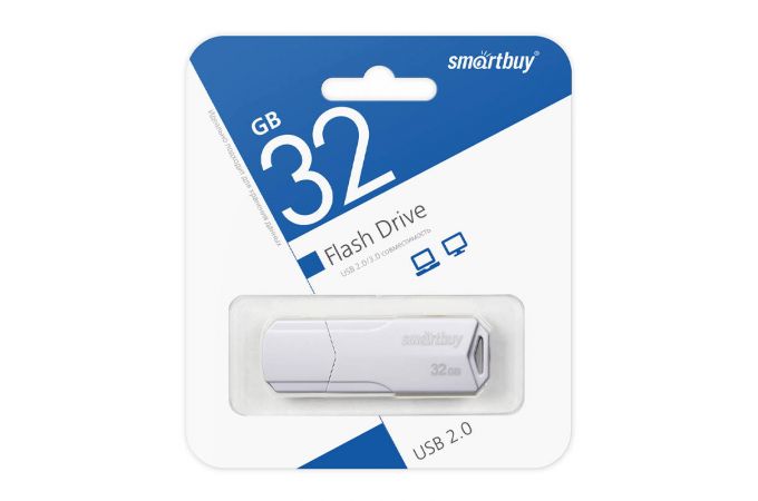 Флешка USB 2.0 SmartBuy CLUE White 32GB (SB32GBCLU-W)