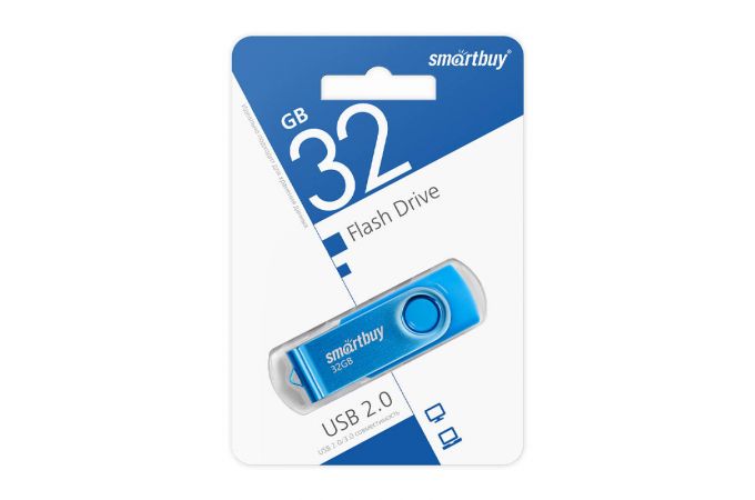 Флешка USB 2.0 SmartBuy Twist Blue 32GB (SB032GB2TWB)