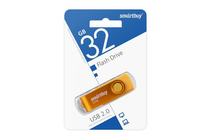 Флешка USB 2.0 SmartBuy Twist Yellow 32GB (SB032GB2TWY)