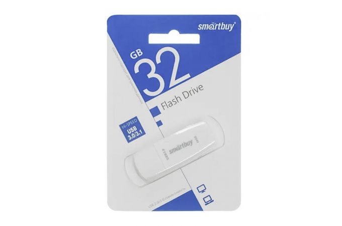 Флешка USB 3.0/3.1 Smartbuy Scout White 32GB (SB032GB3SCW)