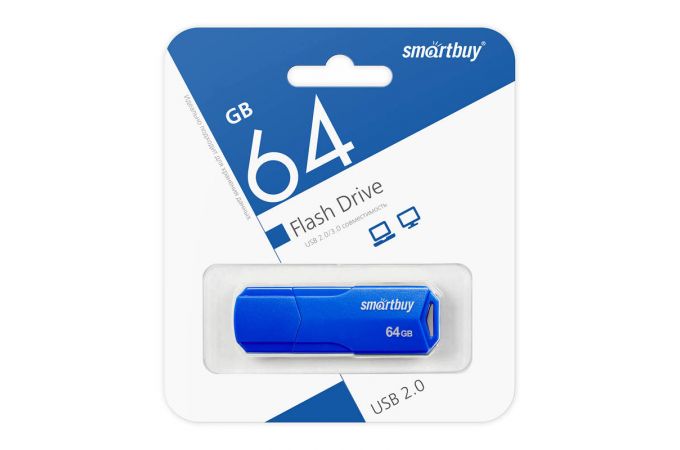 Флешка USB 2.0 SmartBuy CLUE Blue 64GB (SB64GBCLU-BU)