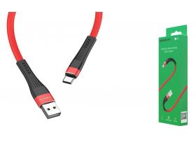 Кабель USB - USB Type-C BOROFONE BU4,2,4A (красный) 1,2м (с усилением сгиба)