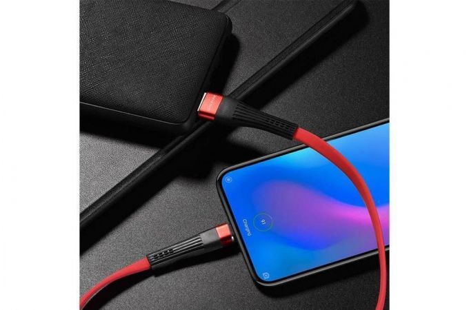 Кабель USB - USB Type-C BOROFONE BU4,2,4A (красный) 1,2м (с усилением сгиба)