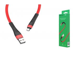 Кабель USB - MicroUSB BOROFONE BU4 2,4A (красный) 1,2м (аллюминиевый сплав)