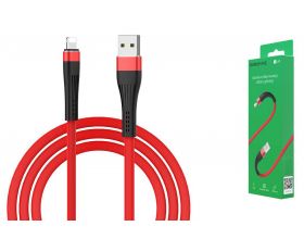 Кабель USB - Lightning BOROFONE BU4, 2,4A (красный) 1,2м (с усилением сгиба)