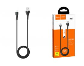 Кабель USB - USB Type-C HOCO X45, 2,4A (черный) 1м (LED индикатор)