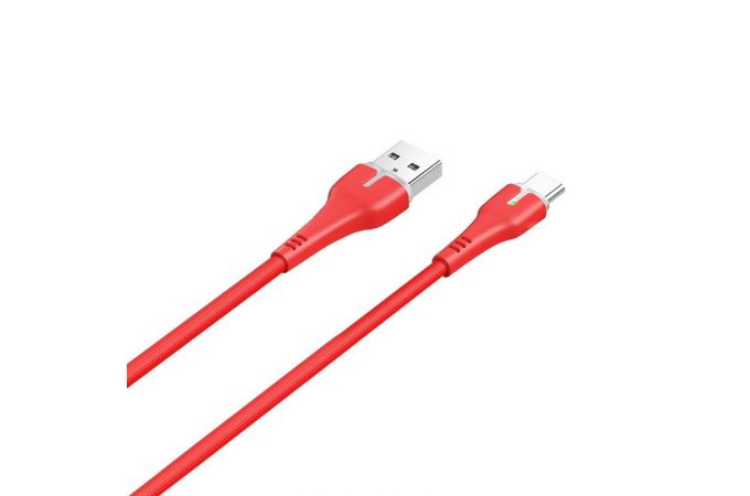 Кабель USB - USB Type-C HOCO X45, 2,4A (красный) 1м (LED индикатор)