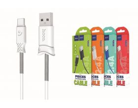 Кабель USB - USB Type-C HOCO X24, 2,4A (белый) 1м (пружинки)