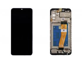 Дисплей для Samsung A025F Galaxy A02S Black (черный) в сборе с тачскрином + рамка 100% (GH81-20118A)