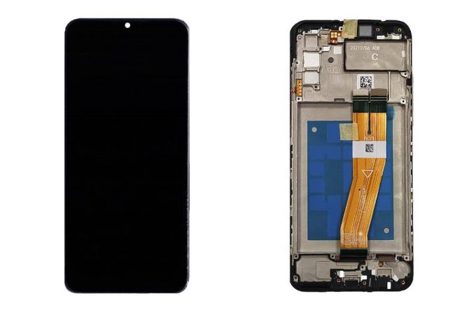 Дисплей для Samsung A025F Galaxy A02S Black (черный) в сборе с тачскрином + рамка 100% (GH81-20118A)