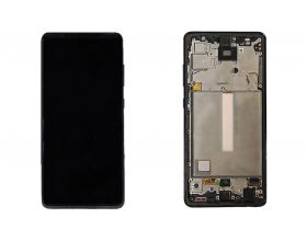 Дисплей для Samsung A525F Galaxy A52 Black (черный) в сборе с тачскрином + рамка 100%