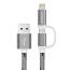 Кабель USB 2 в 1 SENDEM M9 2.1A microUSB/iOS Lighting (цвет в ассортименте) 1м