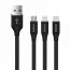 Кабель USB 3 в 1 SENDEM M10 2.4A microUSB/iOS Lighting/TYPE-C (цвет в ассортименте) 1м