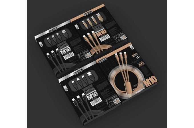 Кабель USB 3 в 1 SENDEM M10 2.4A microUSB/iOS Lighting/TYPE-C (цвет в ассортименте) 1м