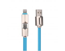 Кабель USB 2 в 1 MUJU MJ-38 2A microUSB/iOS Lighting (цвет в ассортименте) 1м