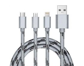 Кабель USB 3 в 1 MUJU MJ-33 2A microUSB/iOS Lighting/TYPE-C (цвет в ассортименте) 1м